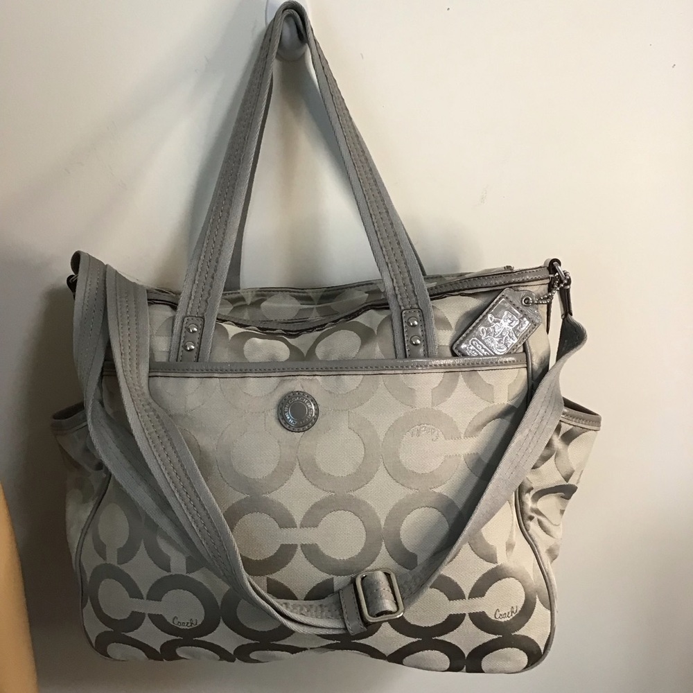 Coach Gray Signature Tote Bag